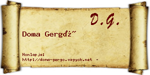 Doma Gergő névjegykártya